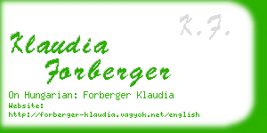 klaudia forberger business card